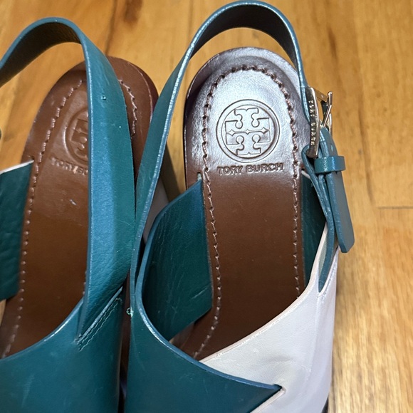 TORY BURCH Sling Back Geometric Heeled Sandals, Size 7 - Picture 3 of 9